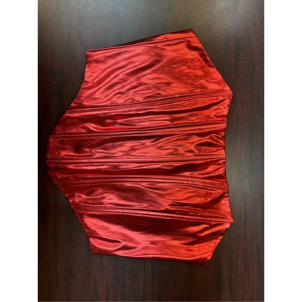 NWT Windsor Red Shiny Strapless Corset Top Size Large